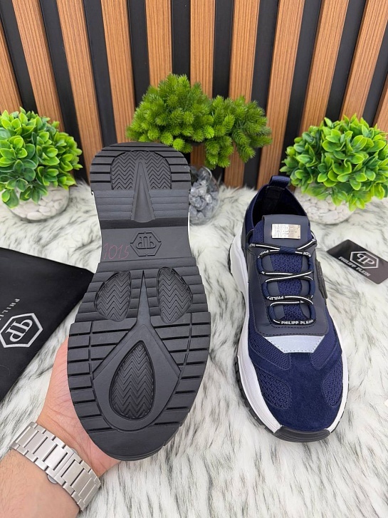 Комбинированные кроссовки Philipp Plein Predator - Navy