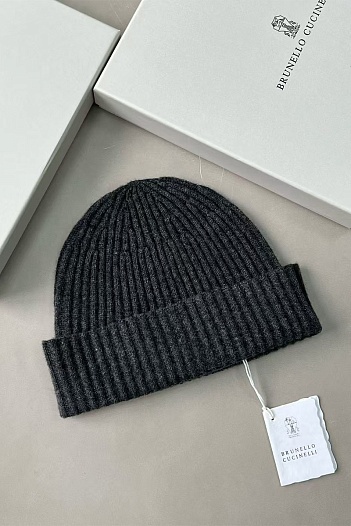 Кашемировая шапка Brunello Cucinelli Premium - Dark Grey   