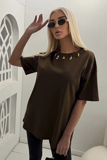 Женская базовая футболка Schiaparelli premium - Brown   