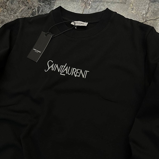 Мужской чёрный свитшот Yves Saint Laurent logo-embroidered   