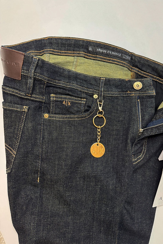 Мужские тёмно-синие джинсы Armani Exchange logo-patch