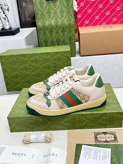 Женские комбинированные кроссовки Gucci GG Screener Premium   