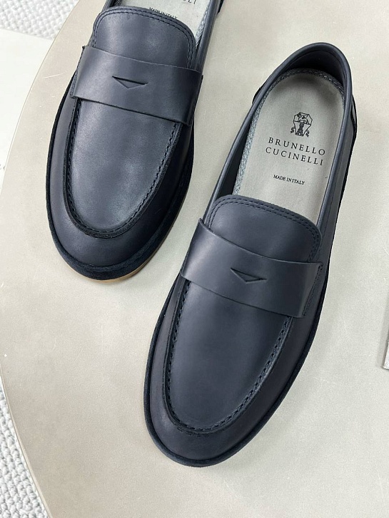 Мужские кожаные лоферы Brunello Cucinelli Premium