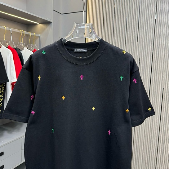 Чёрная оверсайз футболка Chrome Hearts Premium