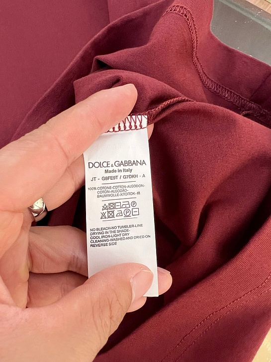 Мужская футболка Dolce & Gabbana Premium - Burgundy