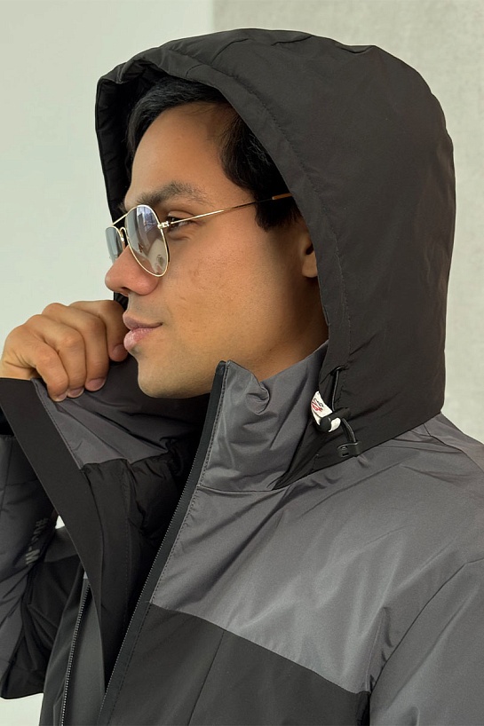 Пуховик Moncler Grenoble Fussen Ski - Black / Grey