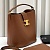 Женская кожаная сумка Celine Triomphe Louise Premium 23.5x24x16 см - Brown