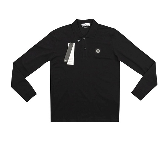 Поло с длинным рукавом Stone Island logo-patch - Indigo