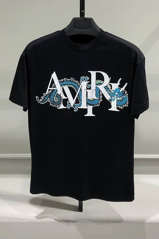 Чёрная футболка Amiri Dragon logo-print