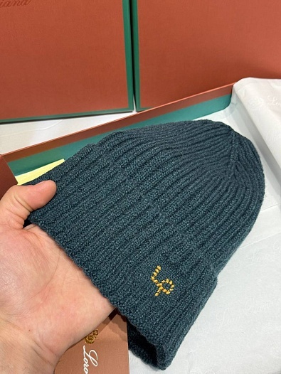 Шапка Loro Piana premium logo-embroidered - Green   