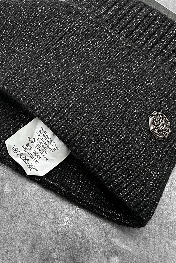 Шапка серого цвета Stefano Ricci logo-plaque   