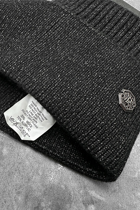 Шапка серого цвета Stefano Ricci logo-plaque