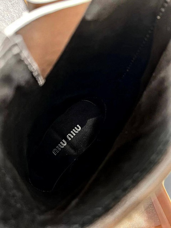 Женские кожаные сапоги MIU MIU Ankle Premium
