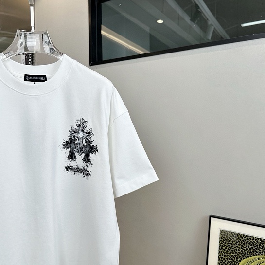 Белая оверсайз футболка Chrome Hearts Premium