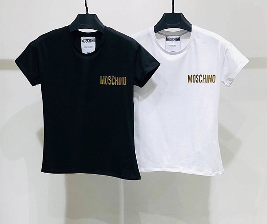 Женская белая футболка Moschino logo-print