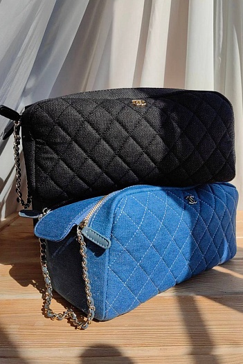 Женская косметичка Chanel Quilted Curvy 27x15 см (2 расцветки)   