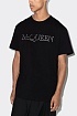 Чёрная оверсайз футболка Alexander McQueen embroidered logo