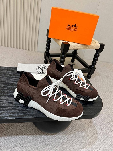 Текстильные кроссовки Hermes lift slip-on   