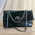Кожаная сумка Balenciaga Monaco Chain 30x21 см - Silver