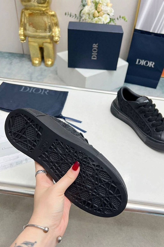 Женские комбинированные кроссовки Dior чёрного цвета
