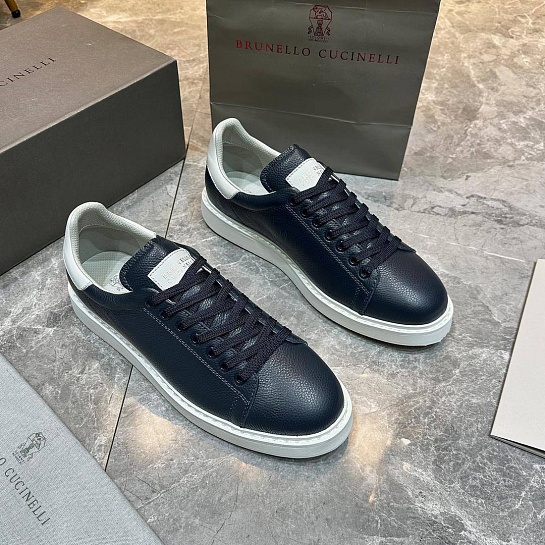 Мужские кроссовки Brunello Cucinelli grain leather - Navy