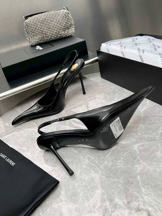 Женские кожаные туфли на каблуке Yves Saint Laurent premium