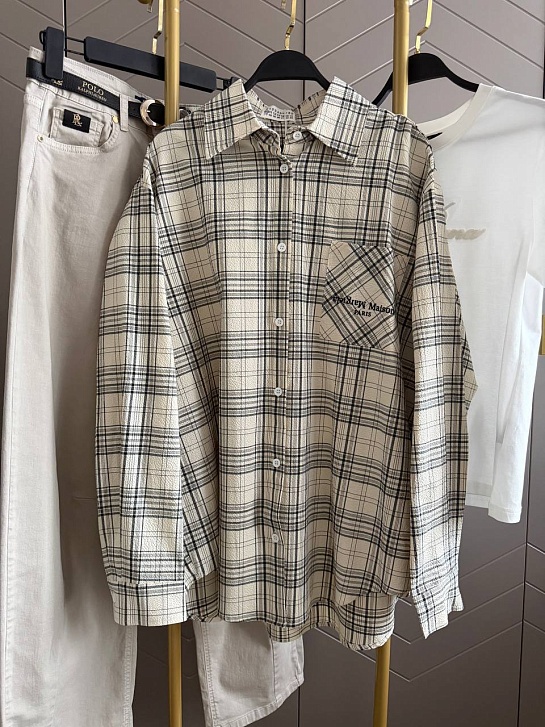 Женская оверсайз рубашка в клетку Maison Margiela premium