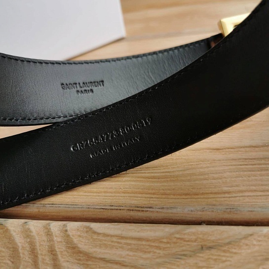 Кожаный ремень Yves Saint Laurent (ширина 3 см, длина 80 / 85 см)