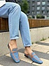 Женские кожаные мюли Hermes Groupie - Blue / Brown