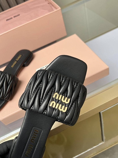 Женские шлёпанцы MIU MIU Premium - Black   