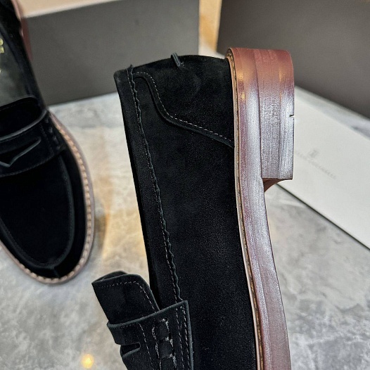 Мужские замшевые лоферы Brunello Cucinelli Premium   