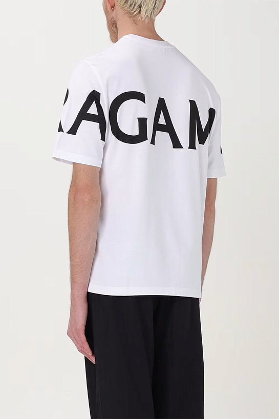 Мужская белая футболка Ferragamo logo-print