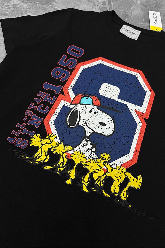 Мужская чёрная футболка Iceberg Snoopy