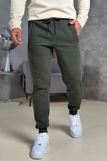 Штаны на флисе Hugo Boss зелёного цвета   