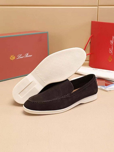 Мужские замшевые лоферы Loro Piana Summer Walk - Brown   