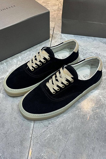 Замшевые кеды Brunello Cucinelli Sail low-top - Black   