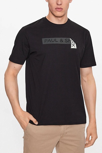 Футболка чёрного цвета Paul & Shark logo-print   
