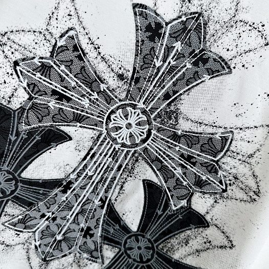Белая оверсайз футболка Chrome Hearts Premium   