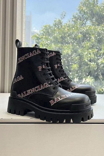 Женские кожаные ботинки Balenciaga Premium   