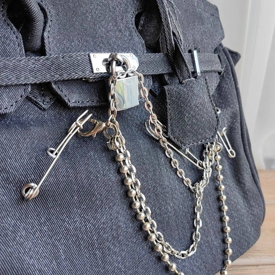 Женская джинсовая сумка Hermes Birkin 30 30x21 см (2 расцветки)