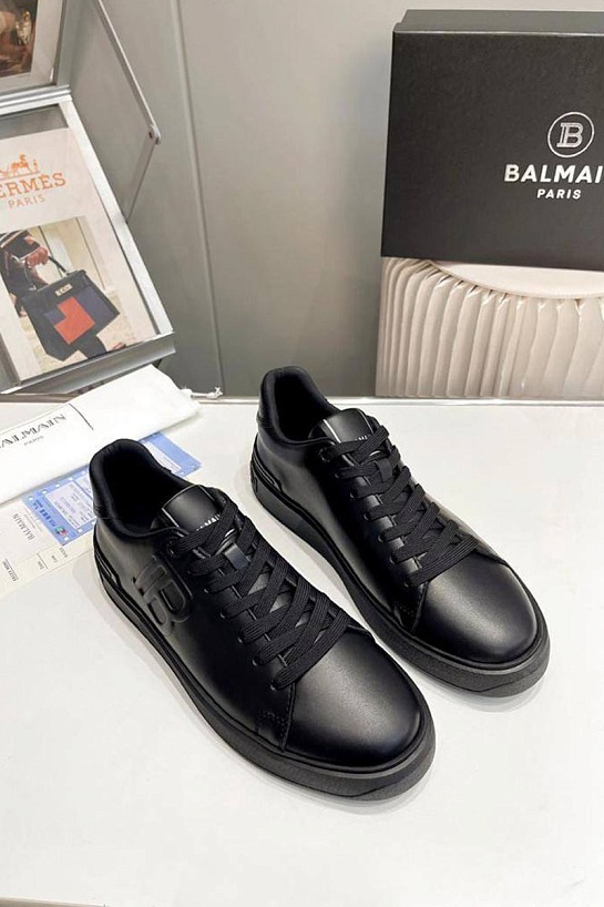 Мужские кожаные кроссовки Balmain B-Court