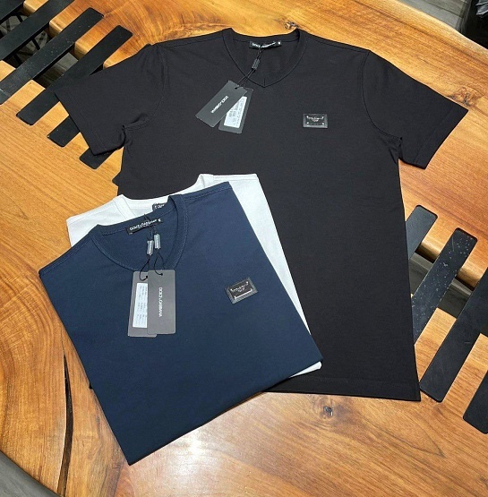 Футболка белого цвета Dolce & Gabbana V-neck