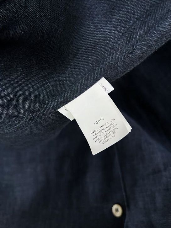 Льняная рубашка Brunello Cucinelli Premium - Navy