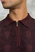 Мужское поло бордового цвета Zilli zip neck