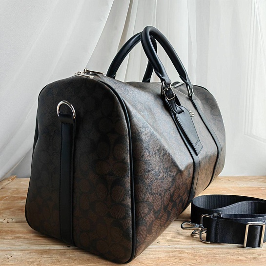 Кожаная дорожная сумка Coach monogram 50x28 см