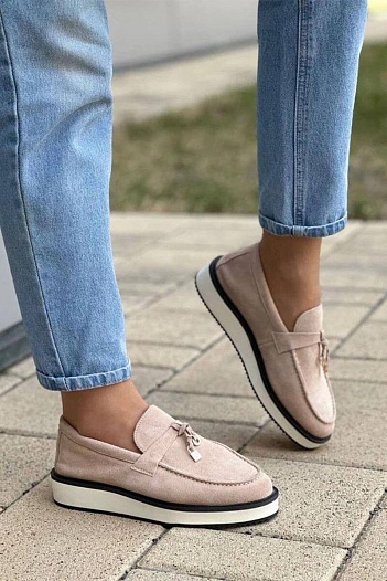 Женские замшевые лоферы Loro Piana   