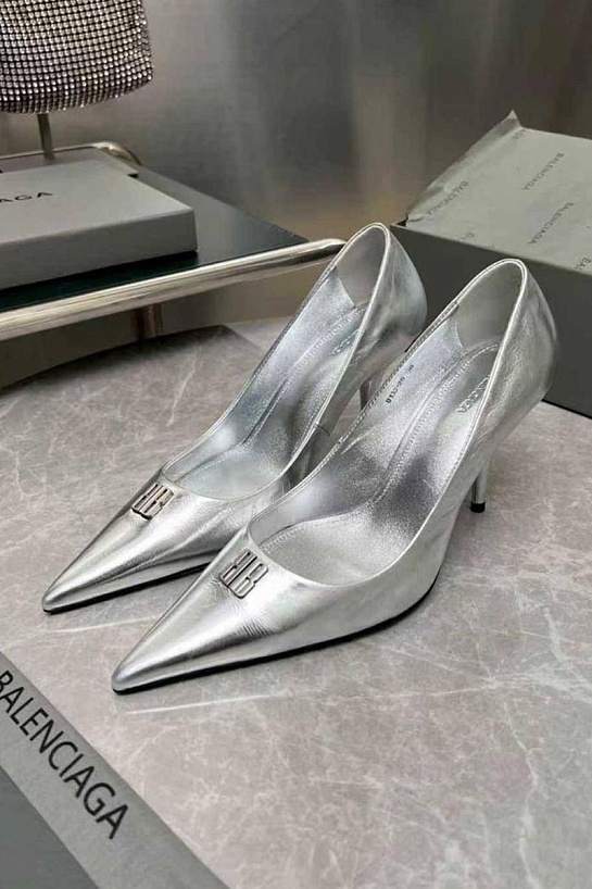 Женские кожаные туфли на каблуке Balenciaga premium