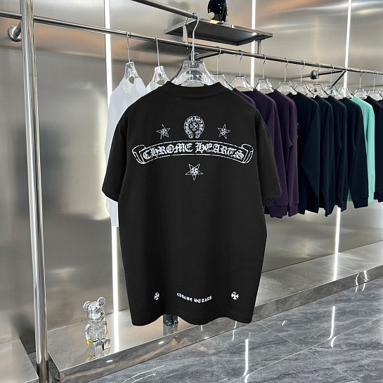 Чёрная оверсайз футболка Chrome Hearts Premium