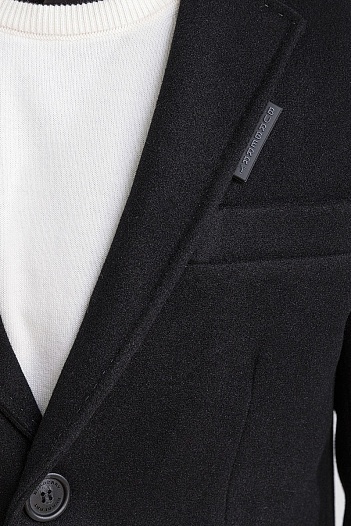 Чёрное мужское пальто Burberry logo label   