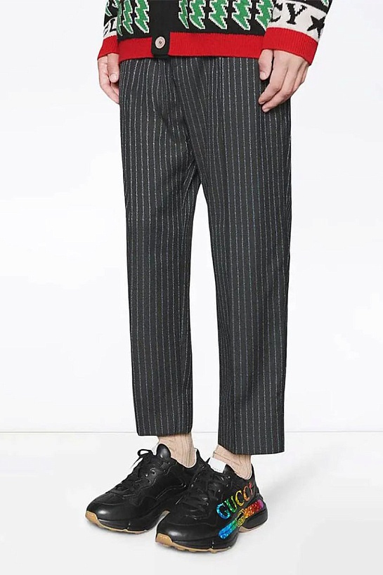 Кожаные кроссовки Gucci GG Rhyton - Black